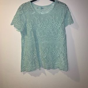Teal Lace Blouse